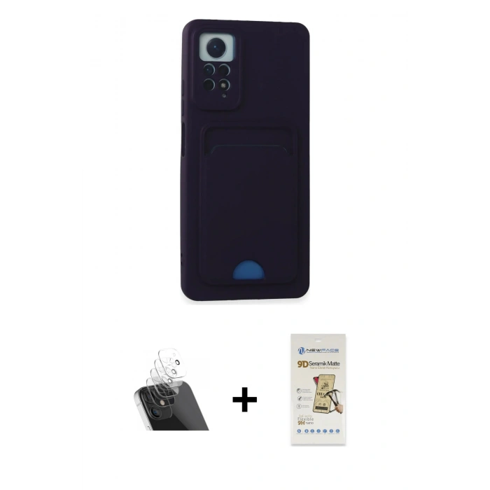 MARSİLYAN™- Redmi Note 11 Pro Kılıf Vadi Çizgi Prime - Siyah Mat Seramik Nano Ekran Koruyucu + Kamera Lens Koruma Cam - SF