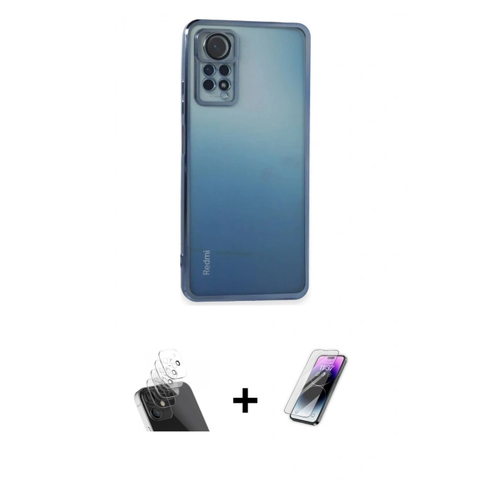 MARSİLYAN™- Redmi Note 11 Pro Kılıf Vadi Minimal - Şeffaf Pasifik Cam Ekran Koruyucu + Şeffaf Kamera Lens Koruma Cam