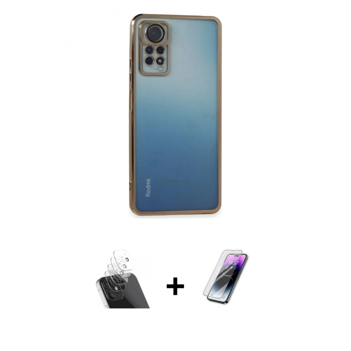 MARSİLYAN™- Redmi Note 11 Pro Kılıf Vadi Minimal - Şeffaf Pasifik Cam Ekran Koruyucu + Şeffaf Kamera Lens Koruma Cam