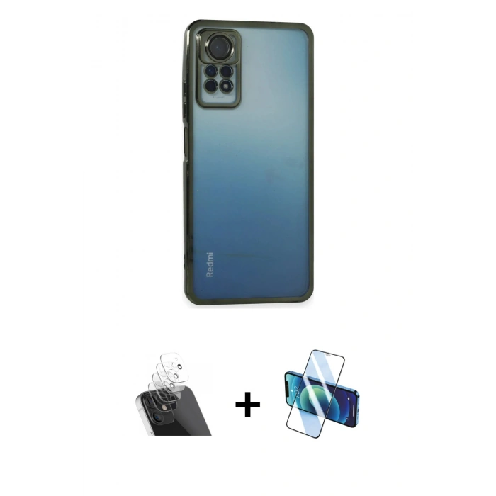 MARSİLYAN™- Redmi Note 11 Pro Kılıf Vadi Minimal - Siyah 3D Antistatik Seramik Nano Ekran Koruyucu + Kamera Lens Koruma Cam - SF