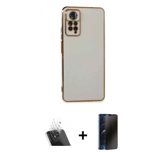 MARSİLYAN™- Redmi Note 11 Pro Kılıf Yankı Serisi - Siyah 3D Antistatik Hayalet Cam Ekran Koruyucu + Kamera Lens Koruma Cam - SF