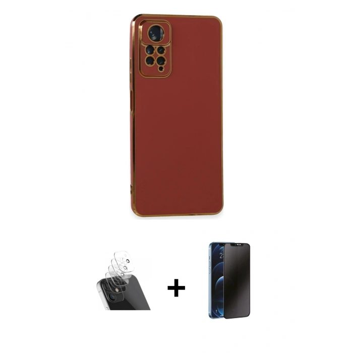 MARSİLYAN™- Redmi Note 11 Pro Kılıf Yankı Serisi - Siyah 3D Antistatik Hayalet Cam Ekran Koruyucu + Kamera Lens Koruma Cam - SF