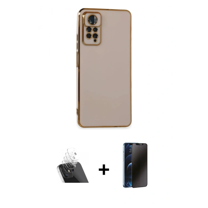 MARSİLYAN™- Redmi Note 11 Pro Kılıf Yankı Serisi - Siyah 3D Antistatik Hayalet Cam Ekran Koruyucu + Kamera Lens Koruma Cam - SF