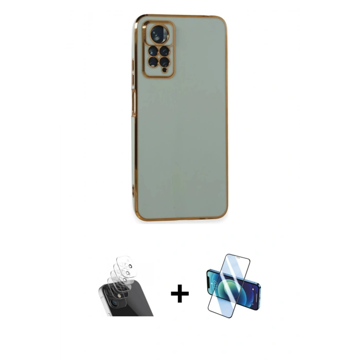 MARSİLYAN™- Redmi Note 11 Pro Kılıf Yankı Serisi - Siyah 3D Antistatik Seramik Nano Ekran Koruyucu + Kamera Lens Koruma Cam - SF