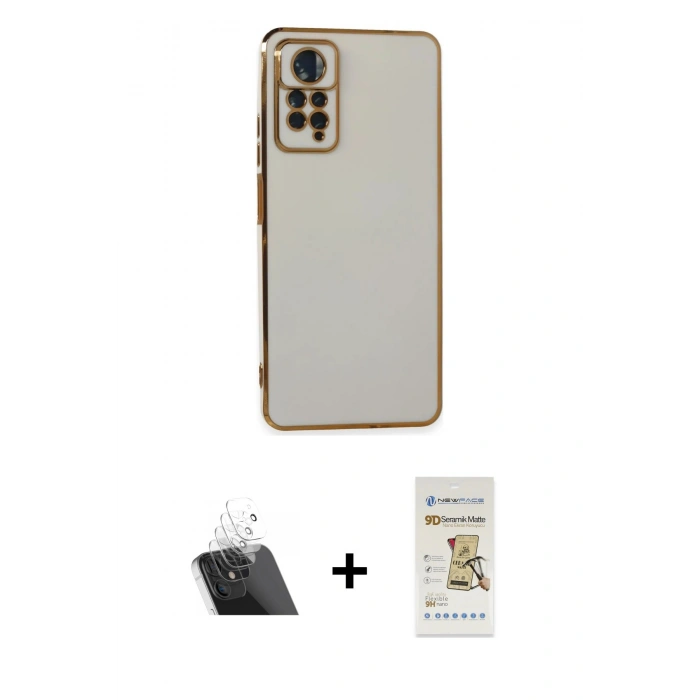 MARSİLYAN™- Redmi Note 11 Pro Kılıf Yankı Serisi - Siyah Mat Seramik Nano Ekran Koruyucu + Kamera Lens Koruma Cam - SF