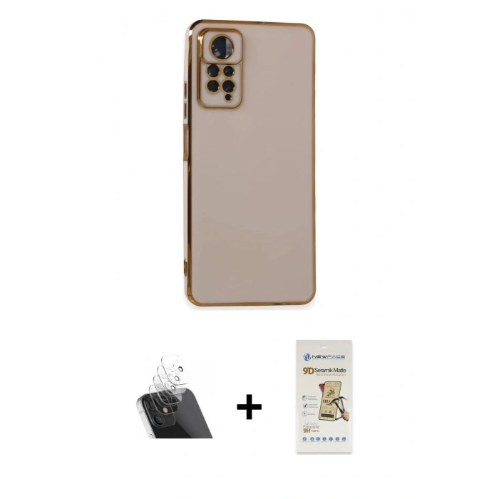 MARSİLYAN™- Redmi Note 11 Pro Kılıf Yankı Serisi - Siyah Mat Seramik Nano Ekran Koruyucu + Kamera Lens Koruma Cam - SF