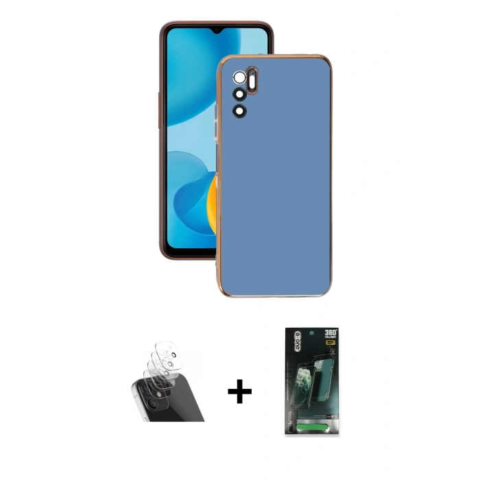 MARSİLYAN™- Redmi Note 11 SE Kılıf Yankı Serisi - Şeffaf 360 Full Body Arka Koruyucu + Kamera Lens Koruma Cam - SF