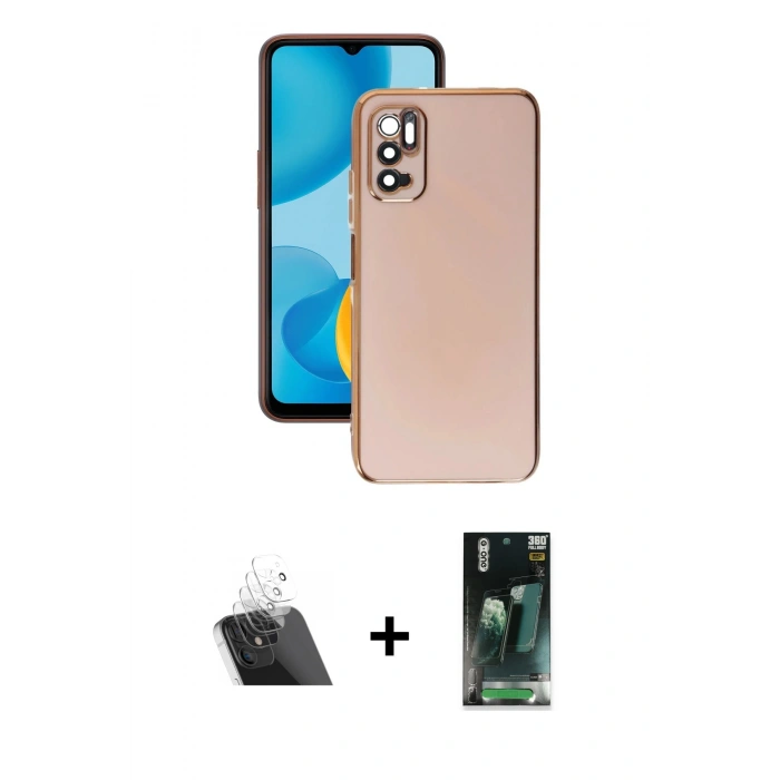 MARSİLYAN™- Redmi Note 11 SE Kılıf Yankı Serisi - Şeffaf 360 Full Body Arka Koruyucu + Kamera Lens Koruma Cam - SF