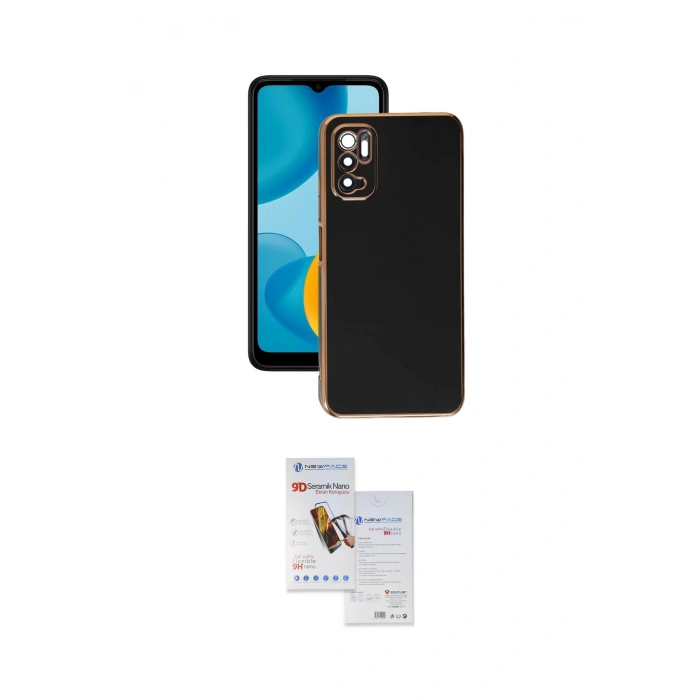 MARSİLYAN™- Redmi Note 11 SE Kılıf Yankı Serisi - Siyah Seramik Nano Ekran Koruyucu