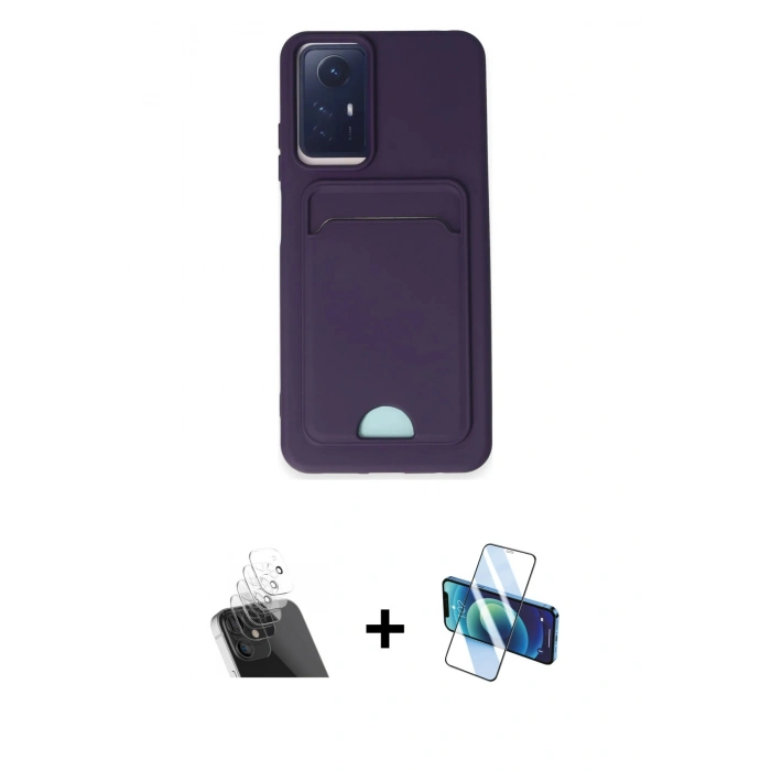 MARSİLYAN™- Redmi Note 11S Kılıf Vadi Çizgi Prime - Siyah 3D Antistatik Cam Ekran Koruyucu + Kamera Lens Koruma Cam - SF