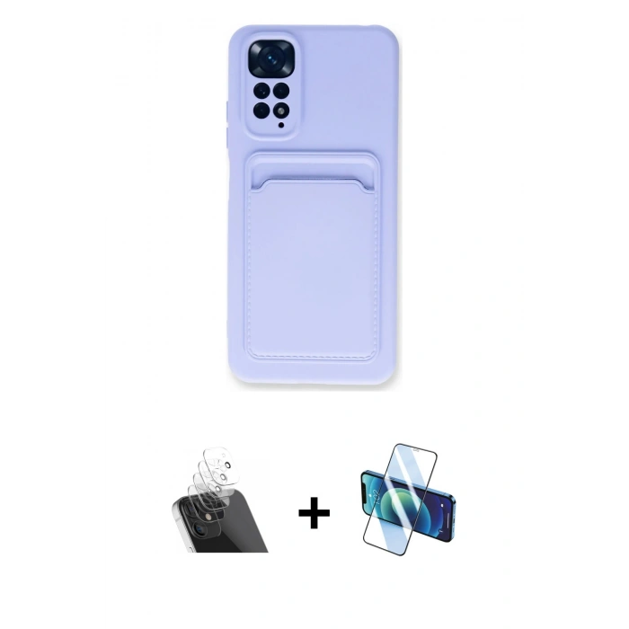 MARSİLYAN™- Redmi Note 11S Kılıf Vadi Çizgi Prime - Siyah 3D Antistatik Cam Ekran Koruyucu + Kamera Lens Koruma Cam - SF