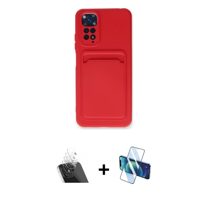 MARSİLYAN™- Redmi Note 11S Kılıf Vadi Çizgi Prime - Siyah 3D Antistatik Cam Ekran Koruyucu + Kamera Lens Koruma Cam - SF