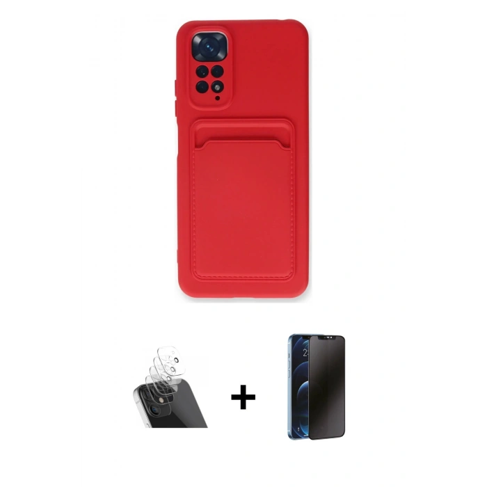 MARSİLYAN™- Redmi Note 11S Kılıf Vadi Çizgi Prime - Siyah 3D Antistatik Hayalet Cam Ekran Koruyucu + Kamera Lens Koruma Cam - SF