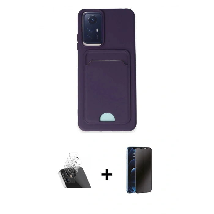 MARSİLYAN™- Redmi Note 11S Kılıf Vadi Çizgi Prime - Siyah 3D Antistatik Hayalet Cam Ekran Koruyucu + Kamera Lens Koruma Cam - SF