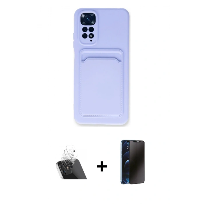 MARSİLYAN™- Redmi Note 11S Kılıf Vadi Çizgi Prime - Siyah 3D Antistatik Hayalet Cam Ekran Koruyucu + Kamera Lens Koruma Cam - SF
