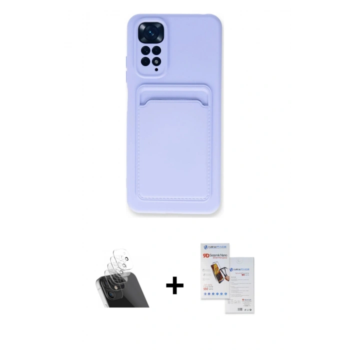 MARSİLYAN™- Redmi Note 11S Kılıf Vadi Çizgi Prime - Siyah Seramik Nano Ekran Koruyucu + Kamera Lens Koruma Cam - SF