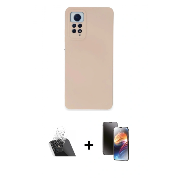 MARSİLYAN™- Redmi Note 12 Pro 4G Kılıf Ahenk Serisi - Siyah 3D Antistatik Mat Seramik Nano Ekran Koruyucu + Kamera Lens Koruma Cam - SF