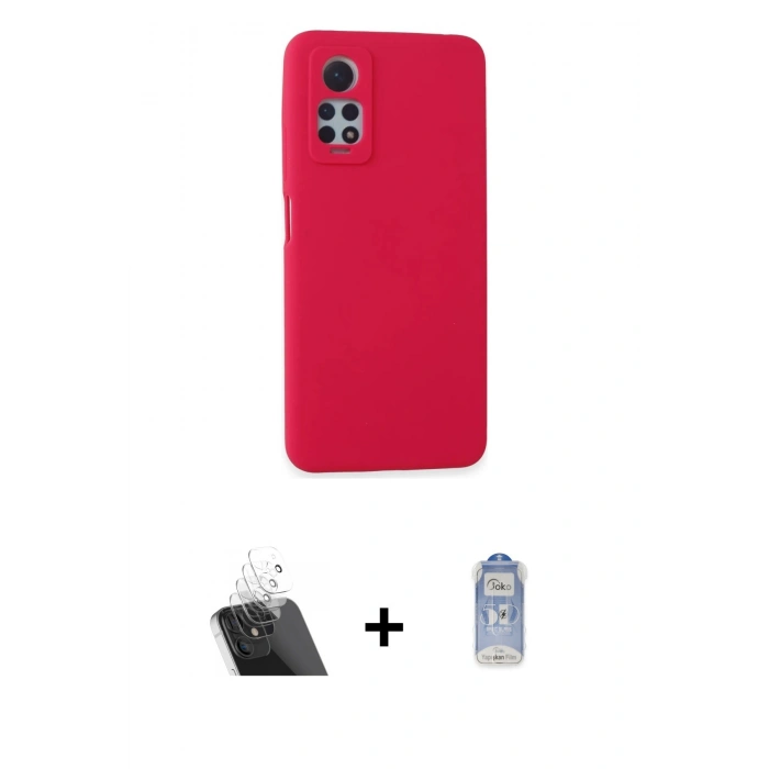 MARSİLYAN™- Redmi Note 12 Pro 4G Kılıf Ahenk Serisi - Siyah Joko Magic 5D Cam + Kamera Lens Koruma Cam - SF