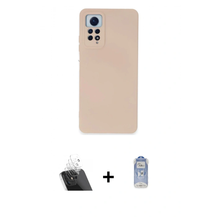 MARSİLYAN™- Redmi Note 12 Pro 4G Kılıf Ahenk Serisi - Siyah Joko Magic 5D Cam + Kamera Lens Koruma Cam - SF