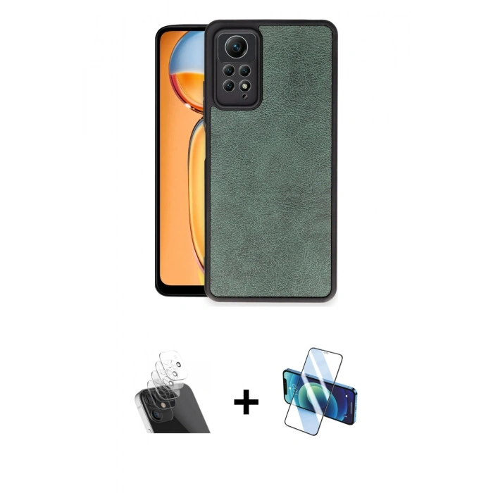 MARSİLYAN™- Redmi Note 12 Pro 4G Kılıf Kıvılcım Işık Serisi - Siyah 3D Antistatik Cam Ekran Koruyucu + Kamera Lens Koruma Cam - SF