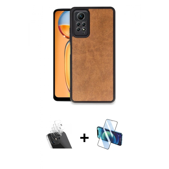 MARSİLYAN™- Redmi Note 12 Pro 4G Kılıf Kıvılcım Işık Serisi - Siyah 3D Antistatik Cam Ekran Koruyucu + Kamera Lens Koruma Cam - SF
