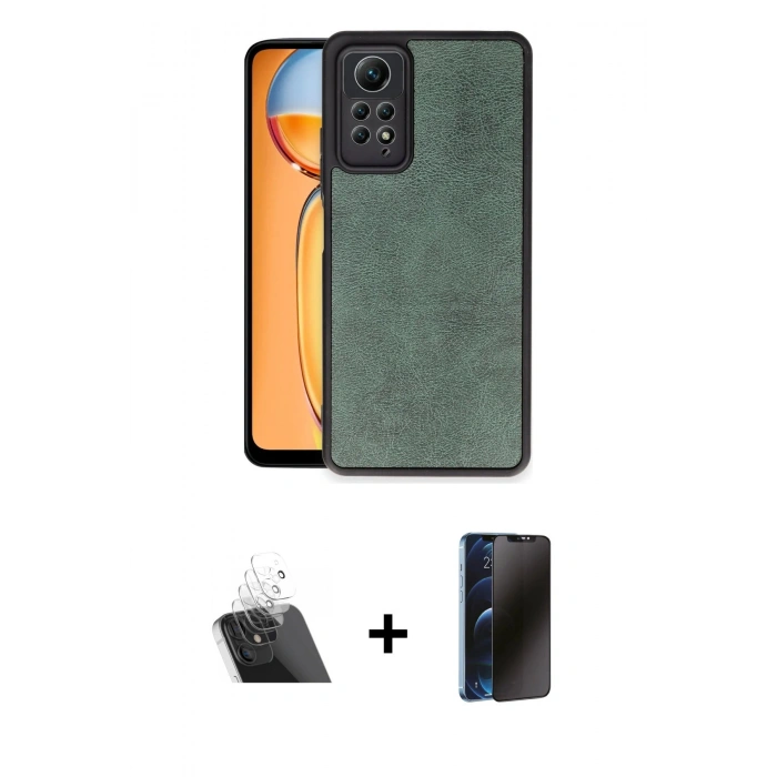 MARSİLYAN™- Redmi Note 12 Pro 4G Kılıf Kıvılcım Işık Serisi - Siyah 3D Antistatik Hayalet Cam Ekran Koruyucu + Şeffaf Kamera Lens Koruma Cam