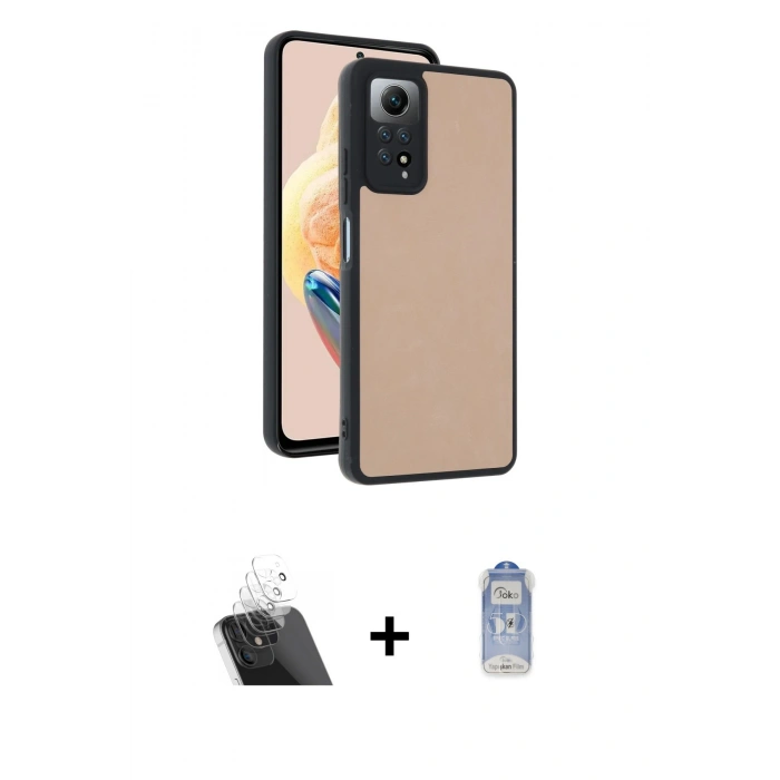 MARSİLYAN™- Redmi Note 12 Pro 4G Kılıf Kıvılcım Işık Serisi - Siyah Joko Magic 5D Cam + Kamera Lens Koruma Cam - SF