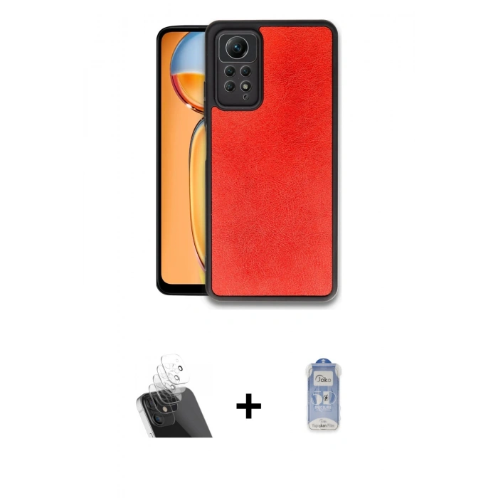 MARSİLYAN™- Redmi Note 12 Pro 4G Kılıf Kıvılcım Işık Serisi - Siyah Joko Magic 5D Cam + Kamera Lens Koruma Cam - SF