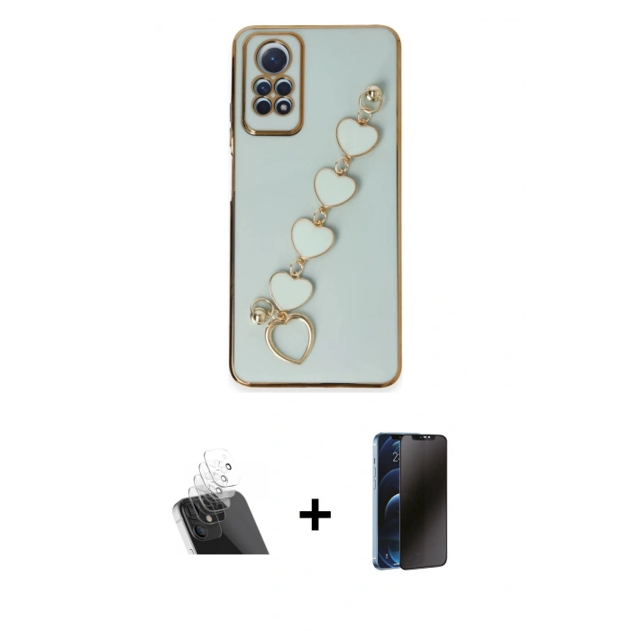 MARSİLYAN™- Redmi Note 12 Pro 4G Kılıf Nova Işık Prime - Siyah 3D Antistatik Hayalet Cam Ekran Koruyucu + Şeffaf Kamera Lens Koruma Cam