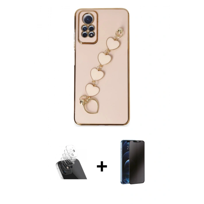 MARSİLYAN™- Redmi Note 12 Pro 4G Kılıf Nova Işık Prime - Siyah 3D Antistatik Hayalet Cam Ekran Koruyucu + Şeffaf Kamera Lens Koruma Cam