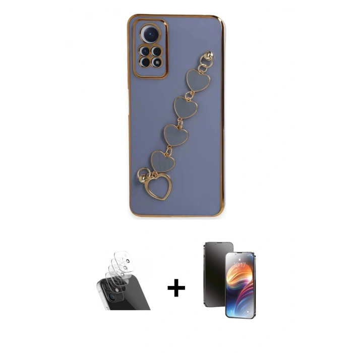 MARSİLYAN™- Redmi Note 12 Pro 4G Kılıf Nova Işık Prime - Siyah 3D Antistatik Mat Seramik Nano Ekran Koruyucu + Şeffaf Kamera Lens Koruma Cam