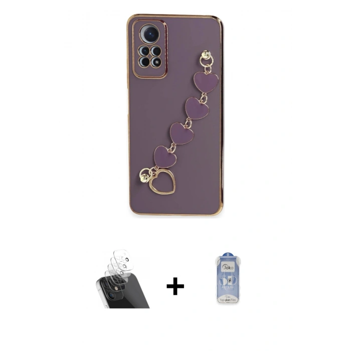 MARSİLYAN™- Redmi Note 12 Pro 4G Kılıf Nova Işık Prime - Siyah Joko Magic 5D Cam + Kamera Lens Koruma Cam - SF