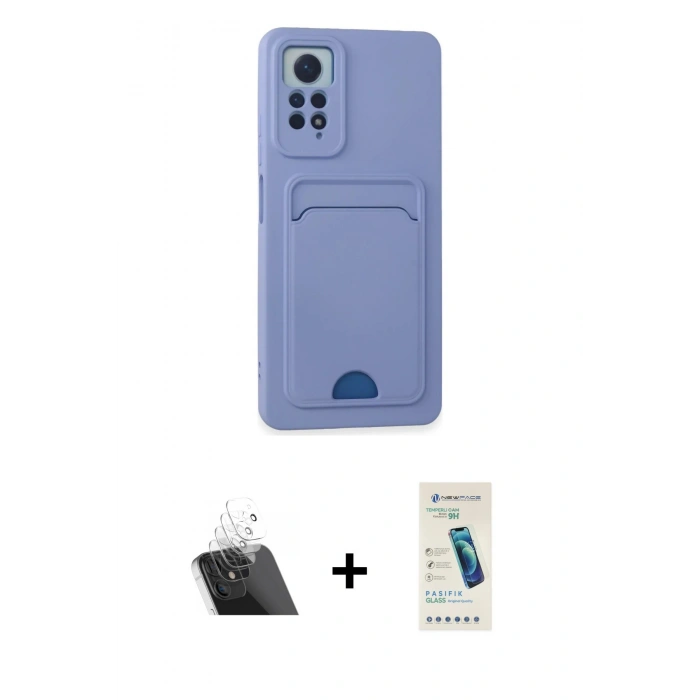 MARSİLYAN™- Redmi Note 12 Pro 4G Kılıf Vadi Çizgi Prime - Şeffaf Pasifik Cam Ekran Koruyucu + Kamera Lens Koruma Cam - SF