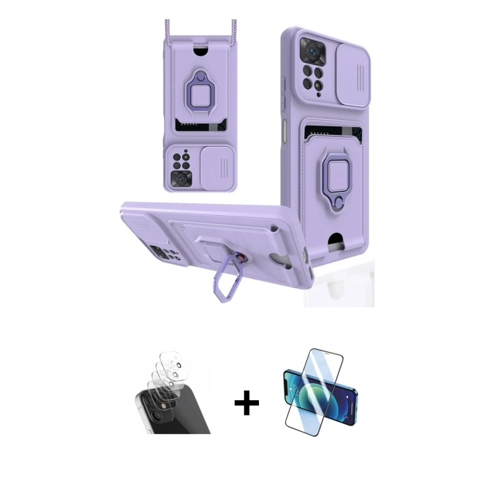 MARSİLYAN™- Redmi Note 12 Pro 4G Kılıf Vadi Form Prime - Siyah 3D Antistatik Cam Ekran Koruyucu + Kamera Lens Koruma Cam - SF
