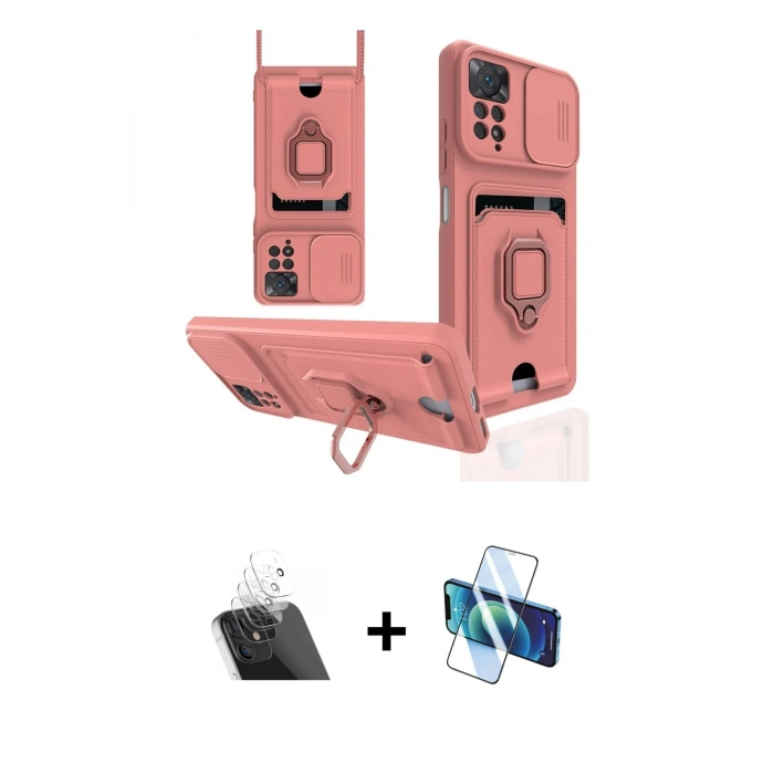 MARSİLYAN™- Redmi Note 12 Pro 4G Kılıf Vadi Form Prime - Siyah 3D Antistatik Cam Ekran Koruyucu + Kamera Lens Koruma Cam - SF
