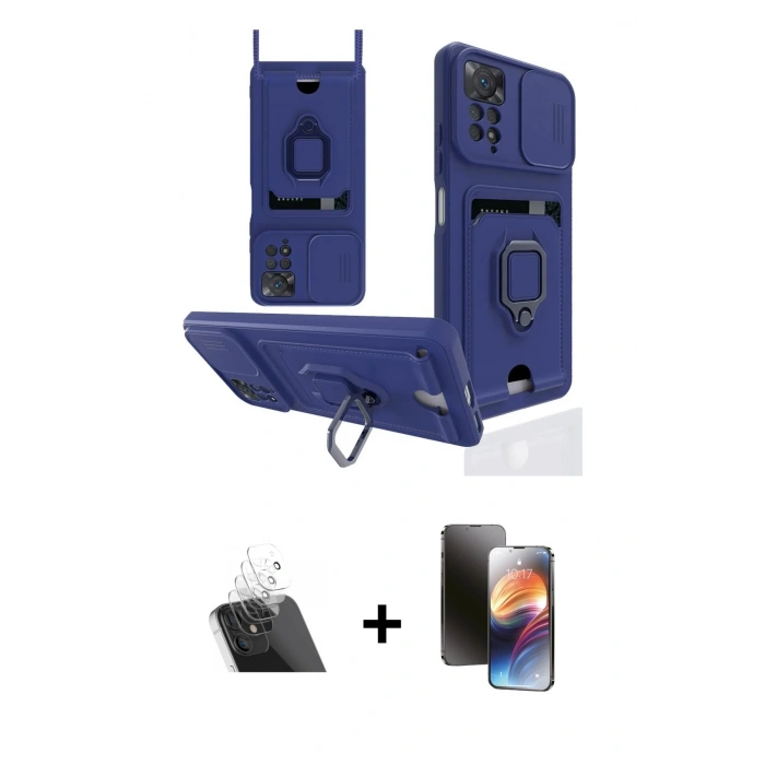 MARSİLYAN™- Redmi Note 12 Pro 4G Kılıf Vadi Form Prime - Siyah 3D Antistatik Mat Seramik Nano Ekran Koruyucu + Kamera Lens Koruma Cam - SF