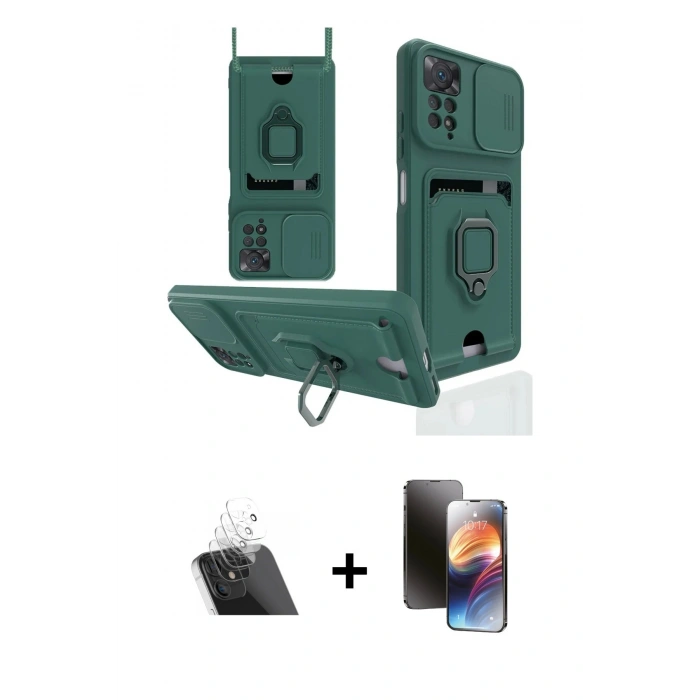 MARSİLYAN™- Redmi Note 12 Pro 4G Kılıf Vadi Form Prime - Siyah 3D Antistatik Mat Seramik Nano Ekran Koruyucu + Kamera Lens Koruma Cam - SF