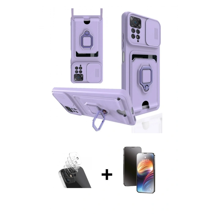 MARSİLYAN™- Redmi Note 12 Pro 4G Kılıf Vadi Form Prime - Siyah 3D Antistatik Mat Seramik Nano Ekran Koruyucu + Kamera Lens Koruma Cam - SF