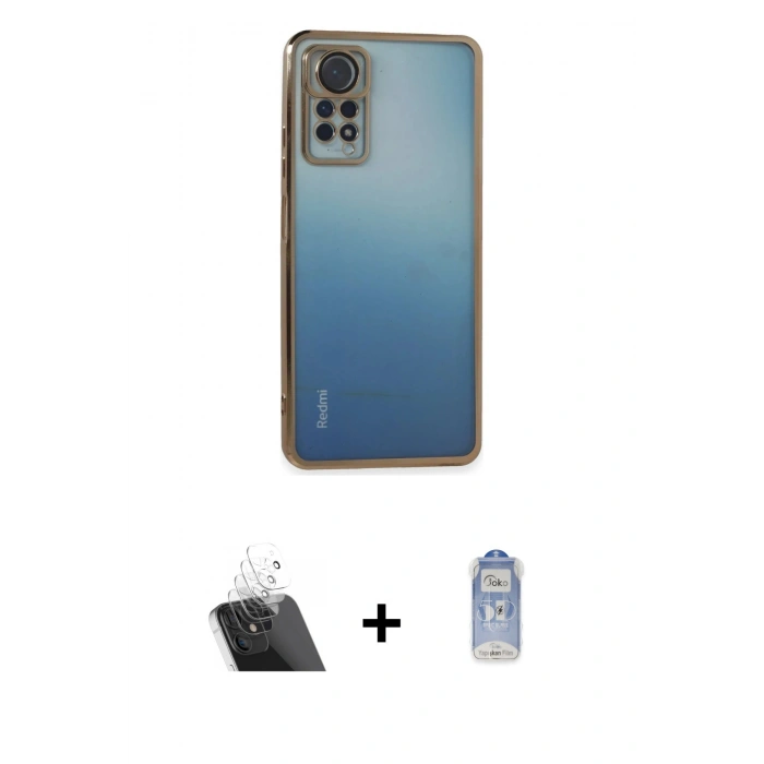 MARSİLYAN™- Redmi Note 12 Pro 4G Kılıf Vadi Minimal - Siyah Joko Magic 5D Cam + Kamera Lens Koruma Cam - SF