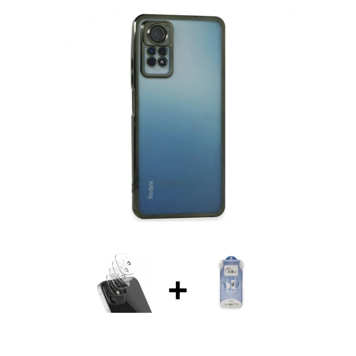 MARSİLYAN™- Redmi Note 12 Pro 4G Kılıf Vadi Minimal - Siyah Joko Magic 5D Cam + Kamera Lens Koruma Cam - SF