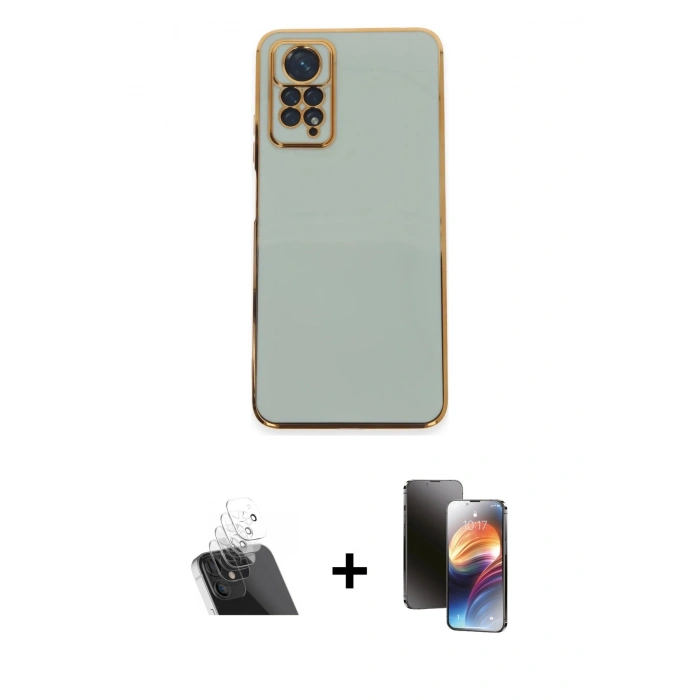MARSİLYAN™- Redmi Note 12 Pro 4G Kılıf Yankı Serisi - Siyah 3D Antistatik Mat Seramik Nano Ekran Koruyucu + Kamera Lens Koruma Cam - SF