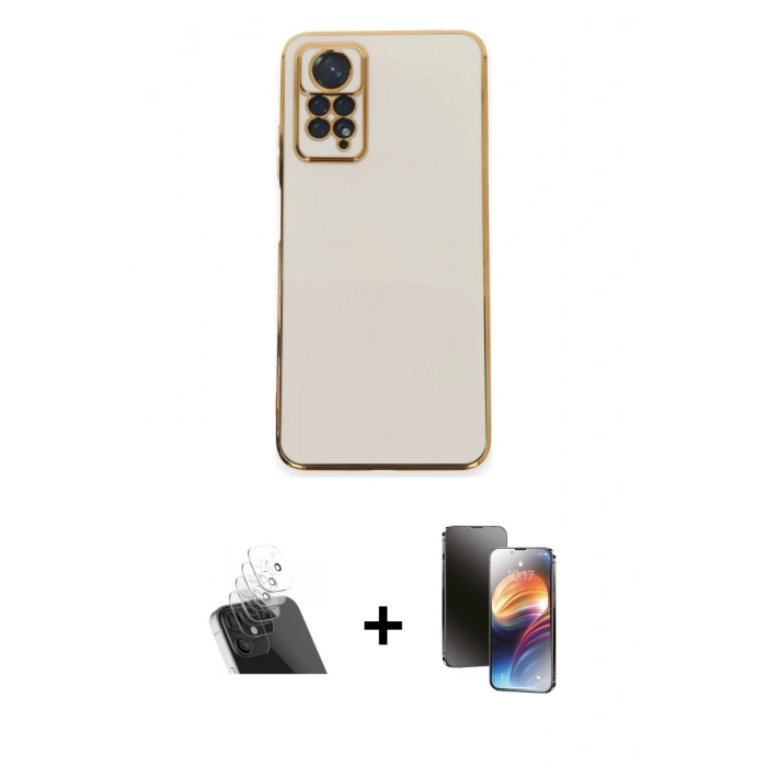 MARSİLYAN™- Redmi Note 12 Pro 4G Kılıf Yankı Serisi - Siyah 3D Antistatik Mat Seramik Nano Ekran Koruyucu + Kamera Lens Koruma Cam - SF