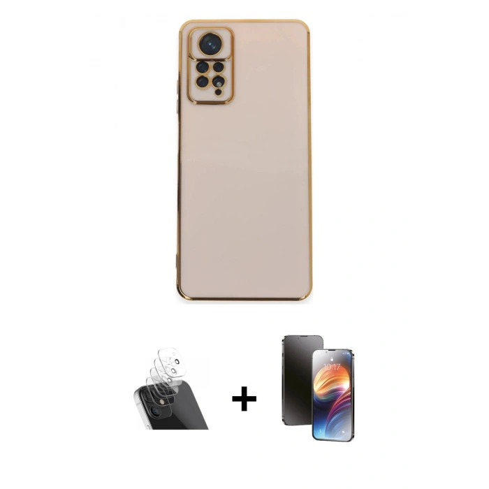 MARSİLYAN™- Redmi Note 12 Pro 4G Kılıf Yankı Serisi - Siyah 3D Antistatik Mat Seramik Nano Ekran Koruyucu + Kamera Lens Koruma Cam - SF