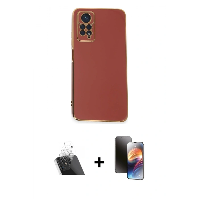 MARSİLYAN™- Redmi Note 12 Pro 4G Kılıf Yankı Serisi - Siyah 3D Antistatik Mat Seramik Nano Ekran Koruyucu + Kamera Lens Koruma Cam - SF