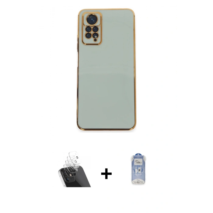 MARSİLYAN™- Redmi Note 12 Pro 4G Kılıf Yankı Serisi - Siyah Joko Magic 5D Cam + Kamera Lens Koruma Cam - SF