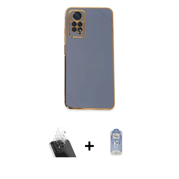 MARSİLYAN™- Redmi Note 12 Pro 4G Kılıf Yankı Serisi - Siyah Joko Magic 5D Cam + Kamera Lens Koruma Cam - SF