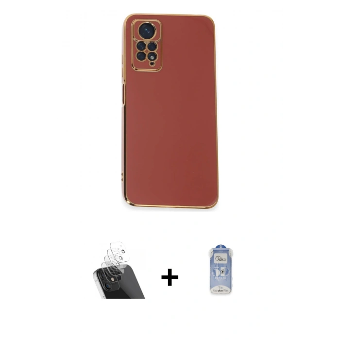 MARSİLYAN™- Redmi Note 12 Pro 4G Kılıf Yankı Serisi - Siyah Joko Magic 5D Cam + Kamera Lens Koruma Cam - SF