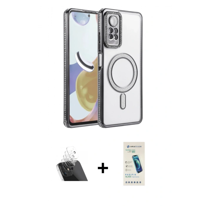 MARSİLYAN™- Redmi Note 12 Pro 4G Kılıf Zirve Doku Prime - Şeffaf Pasifik Cam Ekran Koruyucu + Kamera Lens Koruma Cam - SF