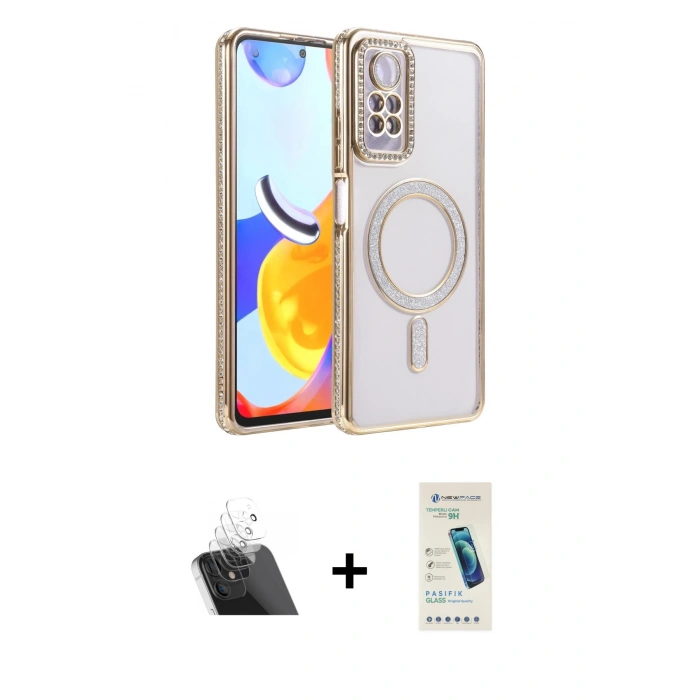 MARSİLYAN™- Redmi Note 12 Pro 4G Kılıf Zirve Doku Prime - Şeffaf Pasifik Cam Ekran Koruyucu + Kamera Lens Koruma Cam - SF
