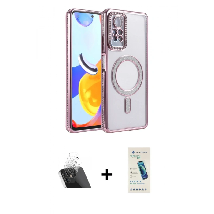MARSİLYAN™- Redmi Note 12 Pro 4G Kılıf Zirve Doku Prime - Şeffaf Pasifik Cam Ekran Koruyucu + Kamera Lens Koruma Cam - SF